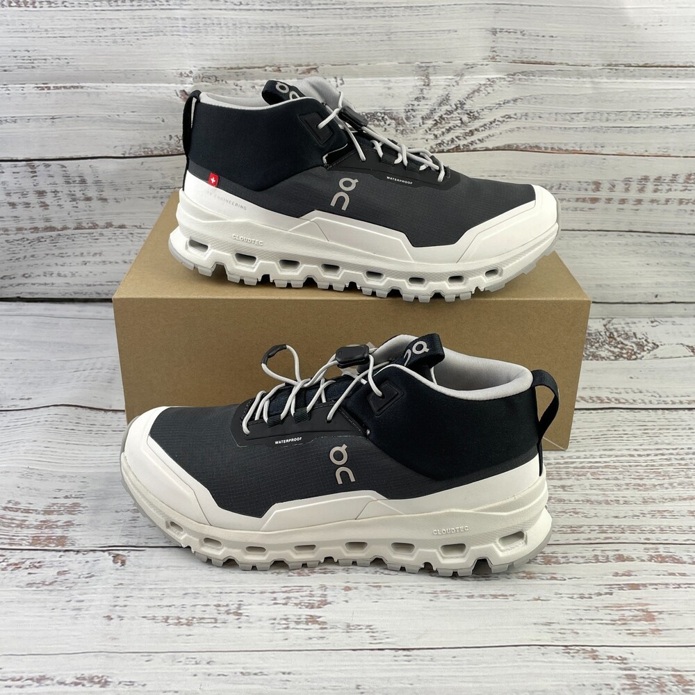 On Cloudhero Mid Waterproof Youth 4 US 36 EU Hiking Shoes Black/White